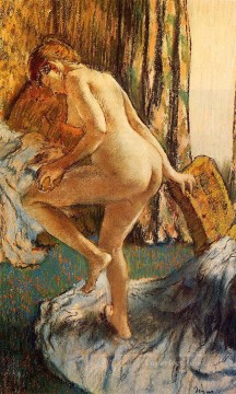 Después del baño 2 bailarina desnuda Edgar Degas Pinturas al óleo
